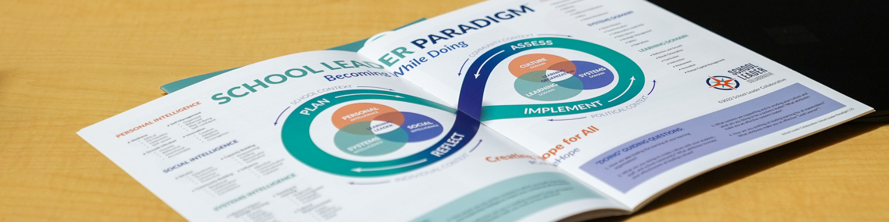 School Leader Paradigm in open book on table.