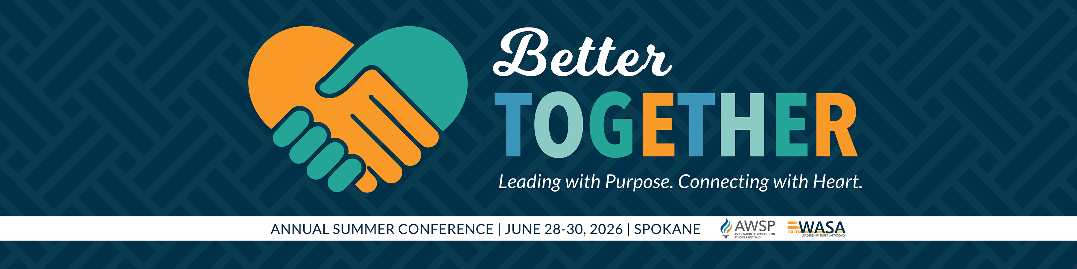 Logo with two hands forming a heart, text reads “Better Together” with event details for June 2026 in Spokane.