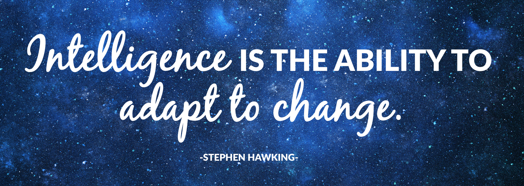 Quote on starry blue background: