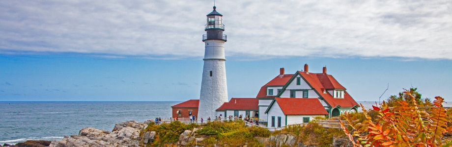 lighthouse with fall colors