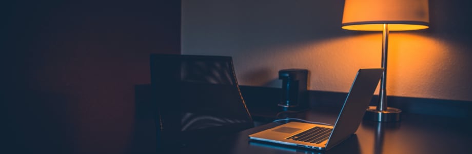 photo of a laptop on a desk 