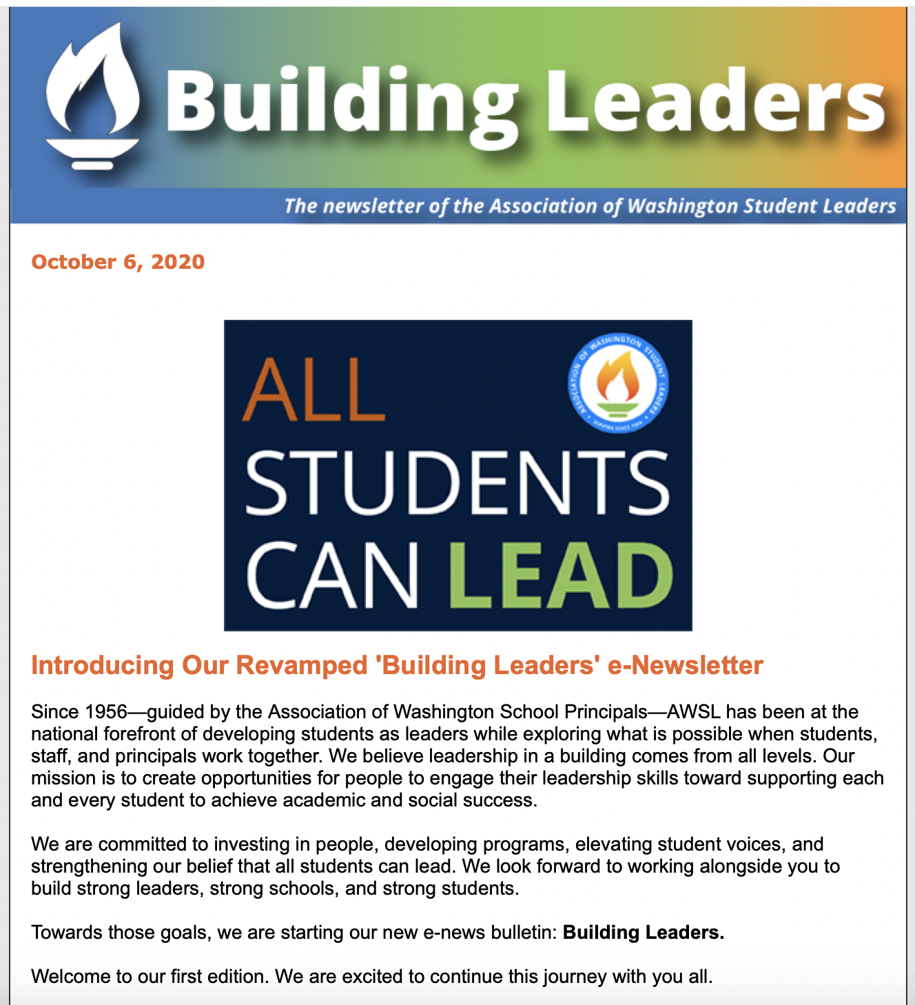 Building Leaders Newsletter
