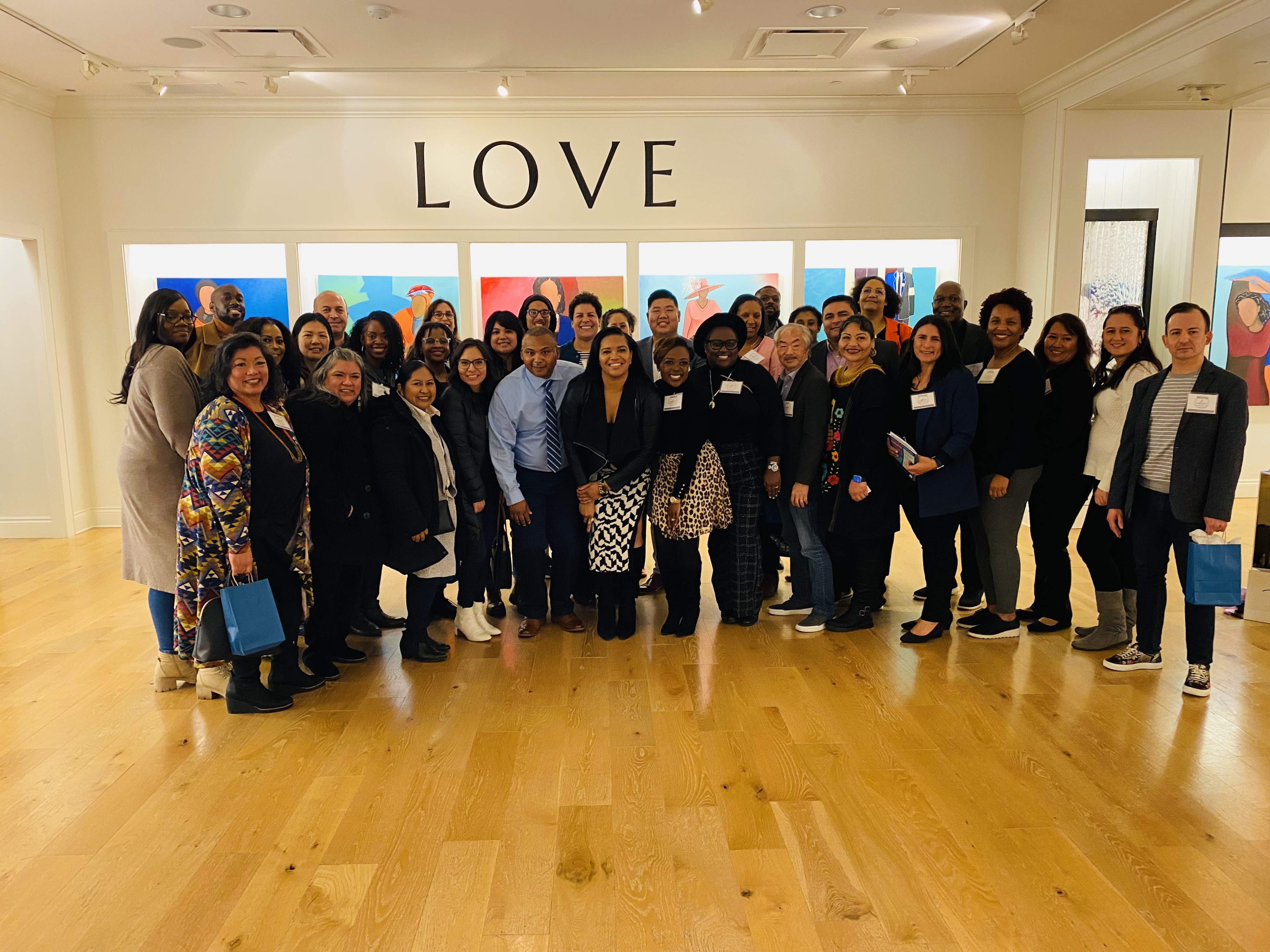 group photo of the participants of the leaders of color event at the WOW gallery in Seattle, WA