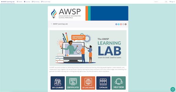 a screenshot of the awsp learning lab homepage