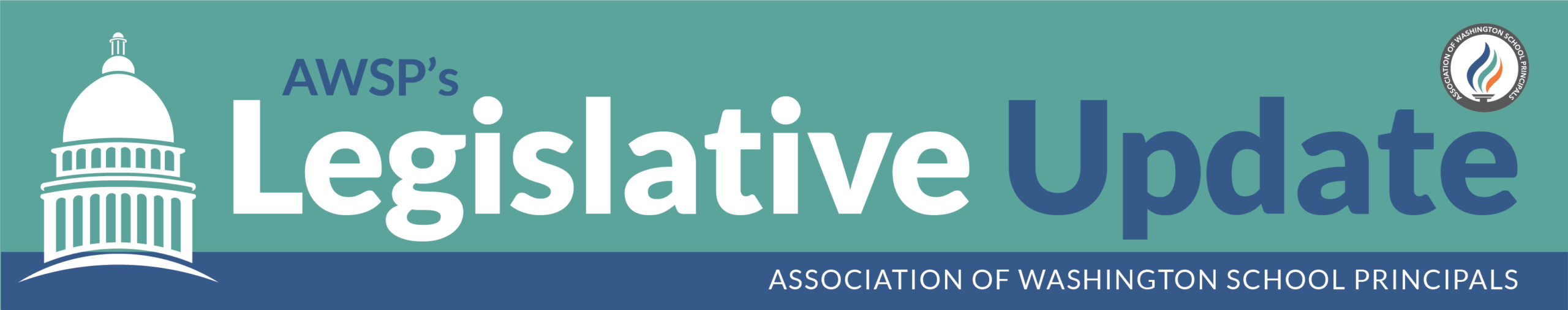 Advocacy & Legislation Legislative Update newsletter header depicting the capital building and AWSP logo.