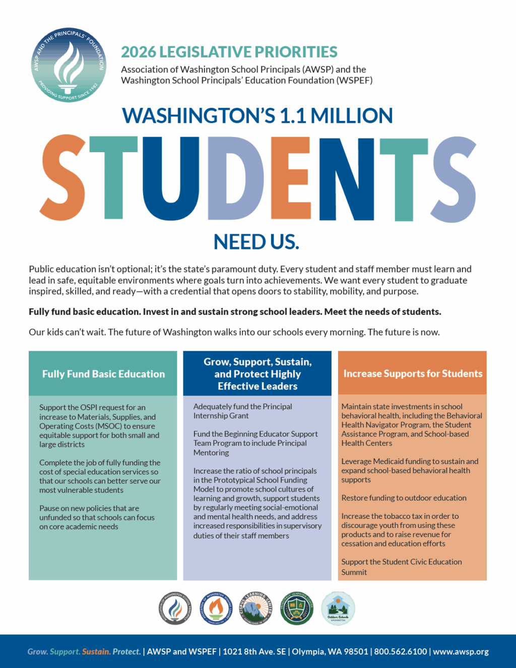AWSP WSPEF Legislative Priorities Platform 2026 1024x1326