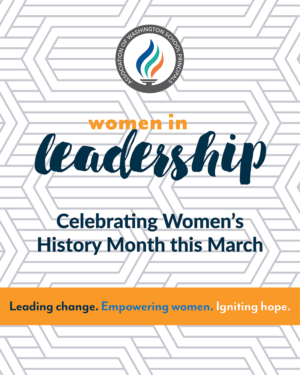 AWSP graphic celebrating Women’s History Month: “Women in Leadership.” Features AWSP logo and message: “Celebrating Women’s History Month this March — Leading change. Empowering women. Igniting hope.”