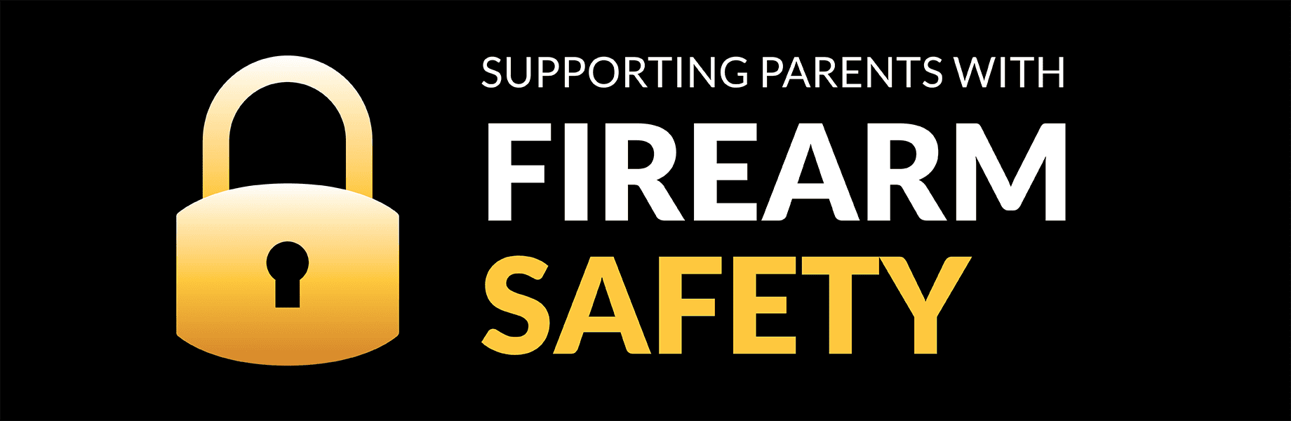 Supporting parents with firearm safety: blog graphic with a lock image