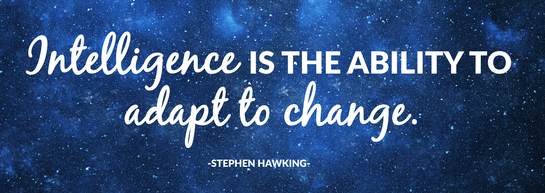 Quote on starry blue background: 