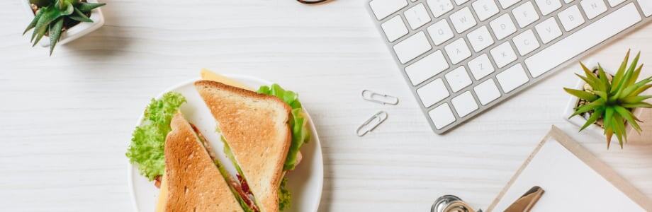photo of sandwich and work station