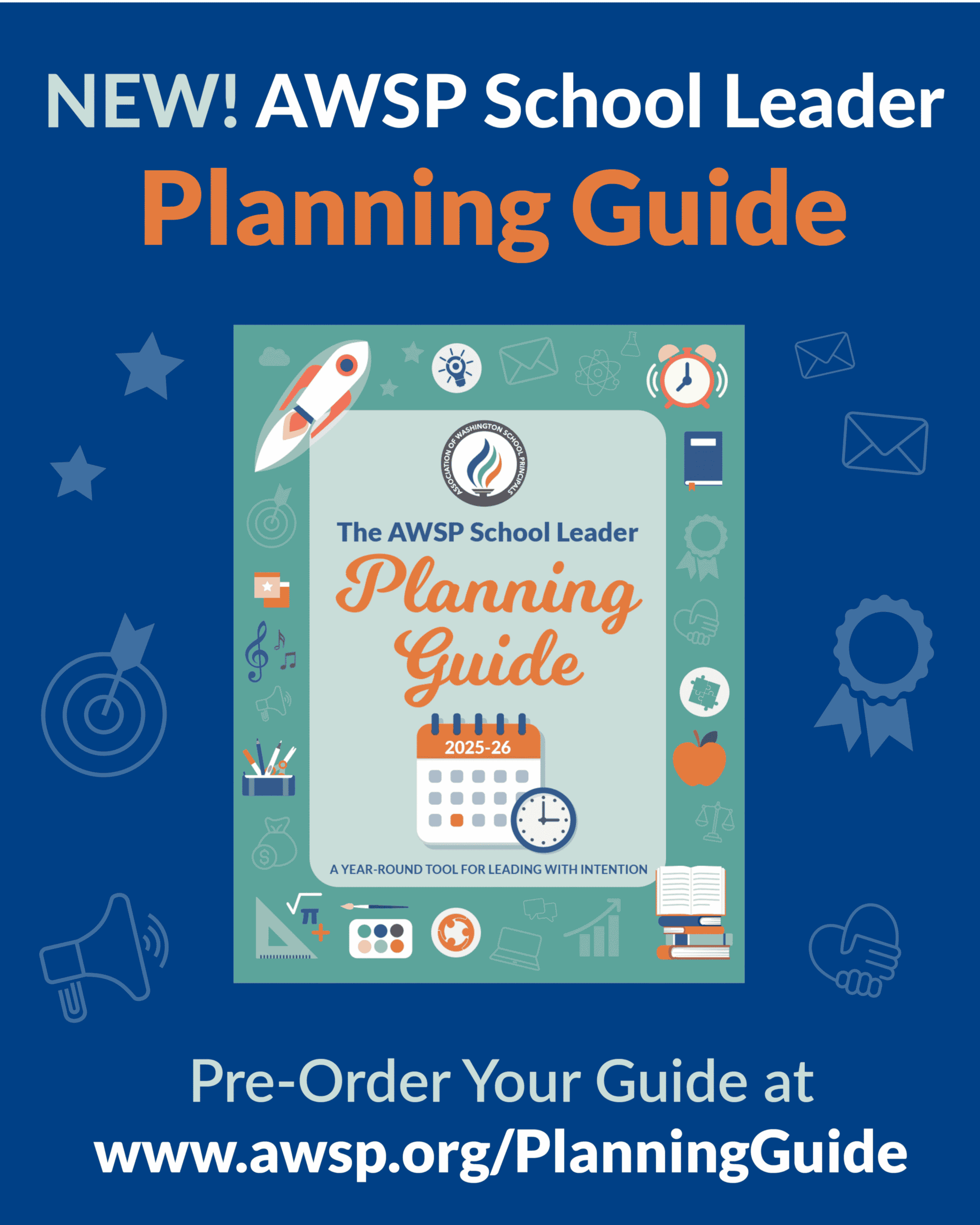school leader PLANNING GUIDE social graphic Graphic of the AWSP School Leader Planning Guide