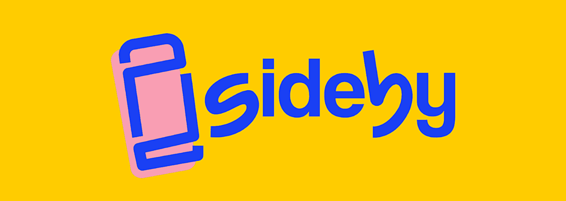 Sideby company logo in blue on yellow