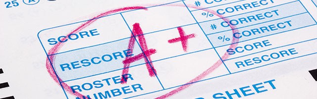 image of a test score